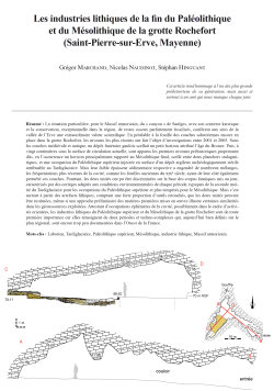 09-2024, tome 121, 3, p.373-396 - Grgor Marchand, Nicolas Naudinot, Stphan Hinguant  Les industries lithiques de la fin du Palolithique et du Msolithique de la grotte Rochefort (Saint-Pierre-sur-Erve, Mayenne)