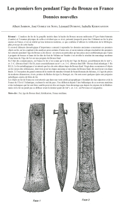 12-2022, tome 119, 3, p.501-525 - Jambon A., Gomez de Soto J., Dumont L., Kerouanton I. (2022)  Les premiers fers pendant lge du Bronze en France : donnes nouvelles